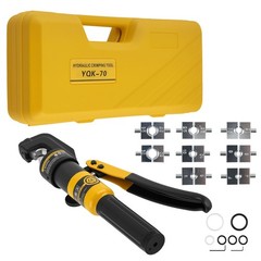 Wire Terminal Crimping Tool Kit 4-70mm&sup2; with 9 Hexagon Dies and Storage Case