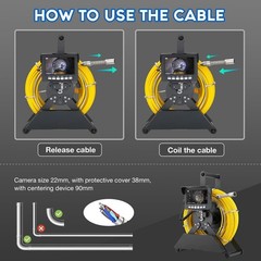 100ft Sewer Camera with 4.3&rdquo; Monitor & 1000TVL for Clear Pipe Inspections