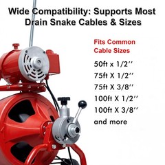 Drain Snake Drill Attachment, 9-Piece Root Cutter for Cleaning, Black