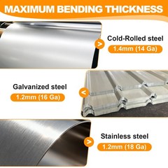 15.25 Inch Sheet Metal Hemming Tool Metal Bender For Roofing Panels Hvac Ducts &