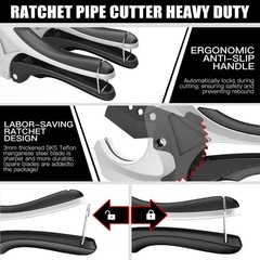 PVC Pipe Cutter,Cuts up to 2-1/2&Prime;,Ratcheting PVC Cutters,Pex Pipe Cutter,For PVC