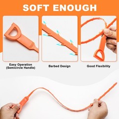 Drain Snake Clog Remover 4 Pack 20 Inch Flexible Hair Drain Removal Tool for&hellip;
