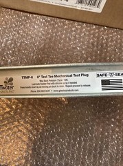 GTwater Test Tee Mechanical Test Plug TTMP-6 (6&rdquo;)