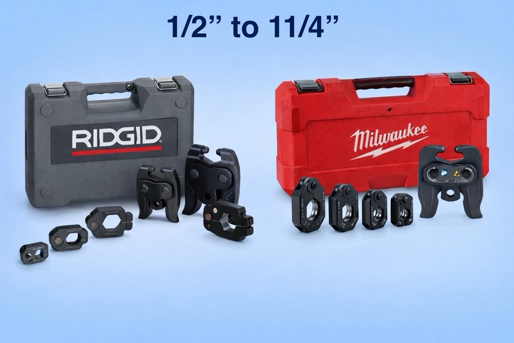 1/2&Prime;- 11/4&Prime; Pivoting jaws Pro Press Kit works with MILWAUKEE, RIDGID & Vevor.