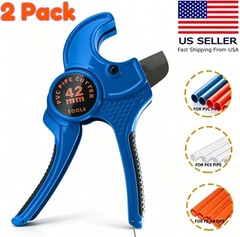 2 PACK PVC Pipe Cutter Tubing Tube Cutter 1-5/8&Prime; (42mm) Ratchet Cutting Tool