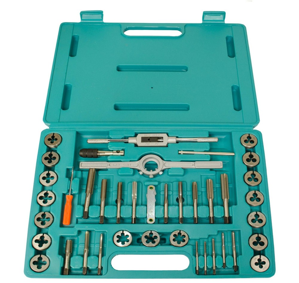 36PCS. CARBON STEEL TAP AND ROUND DIE SETS METRIC &nbsp;(778CB) ITEM NUMBER 431-30040