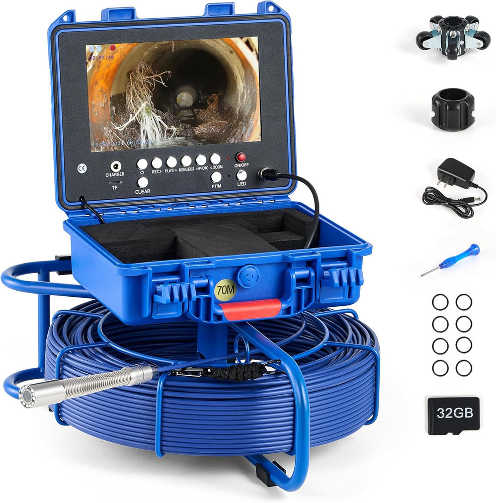 Self-Leveling Sewer Camera, Sewer Inspection Camera with 230 Ft. Cable & Digital