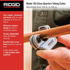 Rapid Tubing Cutter & Compact Cutter for Copper, Brass, Aluminum
