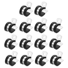 1/2&Prime;(14mm) Cable Clamp, 304 Stainless Steel Rubber Cushioned 14Pcs