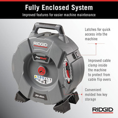 76198 Flexshaft K9-204+ Drain Cleaning Machine for 2&Prime; to 4&Prime; Pipe, Professional W