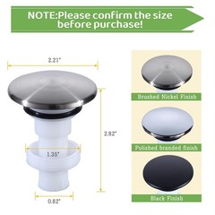 Replacement for Pfister 972098 Push-Seal Drain Assembly &ndash; Brushed Nickel Drai&hellip;