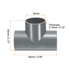 8pcs PVC Fitting 1&Prime; 3 Ways Connector Build Grade Pipe Coupling, Grey