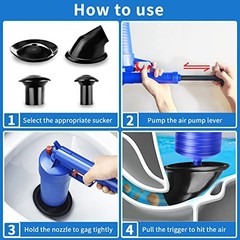 BMDYJK TOILET PLUNGER SET DRAIN CLOG REMOVER 4 SIZED SUCKERS TP-GG &ndash; BLUE