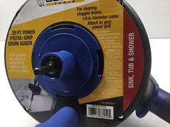 Cobra Products 86250 1/4&rdquo; In X 25&rsquo; Pistol Grip Power Drum Drain Auger Sink Drain