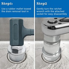1.5&Prime; Heavy-Duty Tub Drain Extractor Removes Stubborn, Rusted and Broken Drain&hellip;