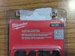 Milwaukee Model №: 48-36-1104 1-1/4 in. (1.25&Prime;) ALLOY NPT Pipe Threading Dies