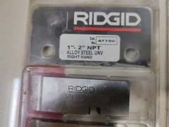 Lot of 2 RIDGID 47750 1&Prime;- 2&Prime; NPT Alloy Steel Universal Pipe Threading Dies &ndash; New
