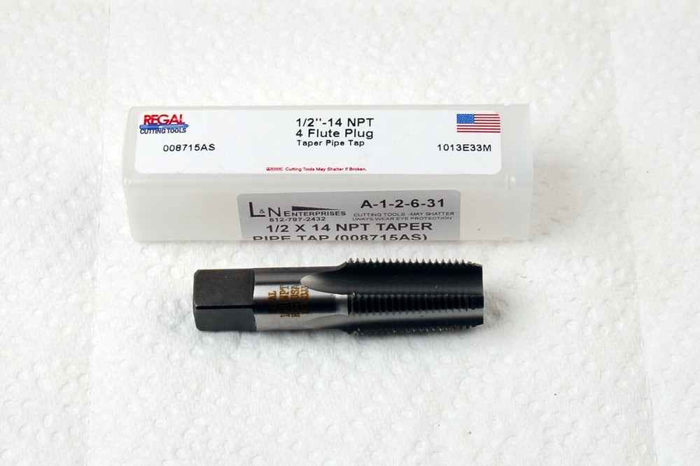 1/2 X 14 NPT HSG 4 FLUTE TAPER PIPE TAP -USA-REGAL (A-1-2-6-31)