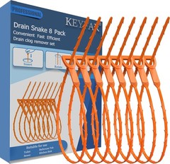 Drain Snake Hair Clog Remover 8PCS 25in Drain Auger Cleaner Tool