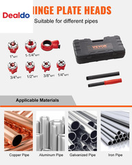 Ratchet Pipe Threader Kit with 6 Dies, 1/4&Prime; NPT to 1-1/4&Prime; NPT Ratcheting Pipe Th