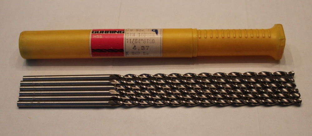 6 GUHRING No 524 DRILL BITS 11/64&Prime; &ndash; 4.37 &ndash; HSS &ndash; 7 1/2&Prime; OAL &ndash; NEW