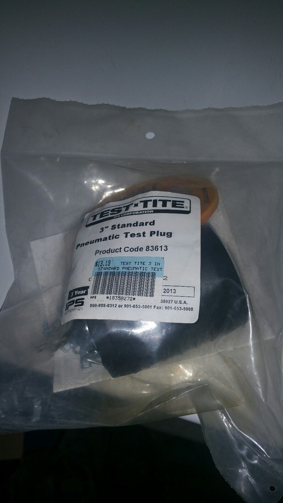 NEW IPS Test Tite 3&Prime; Standard Pneumatic Test Plug 83613 FREE SHIPPING
