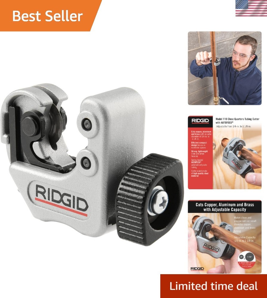 Compact 86127 Tubing Cutter for Copper, Aluminum, Brass & Plastics &ndash; 1/4&Prime; to &hellip;