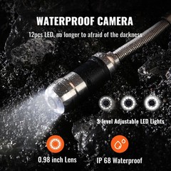 7in 131ft Sewer Camera IP68 w/512Hz Locator 16GB SD DVR DVR Photo