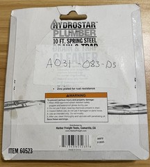 Hydrostar Plumber 10 ft Spring Steel Drain Cleaner, 3/16 in No Core Cable
