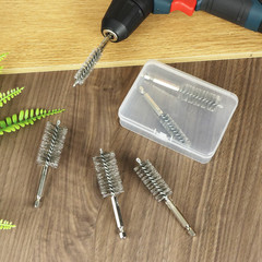 6Pcs Copper Tube Pipe Cleaner Brush Set 1/2&Prime; 3/4&Prime; 1&Prime; Wire Bore Drill 1/4&Prime; Hex