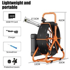 HD 1000TVL Sewer Camera 100ft Borescope Pipe Inspection 23MM