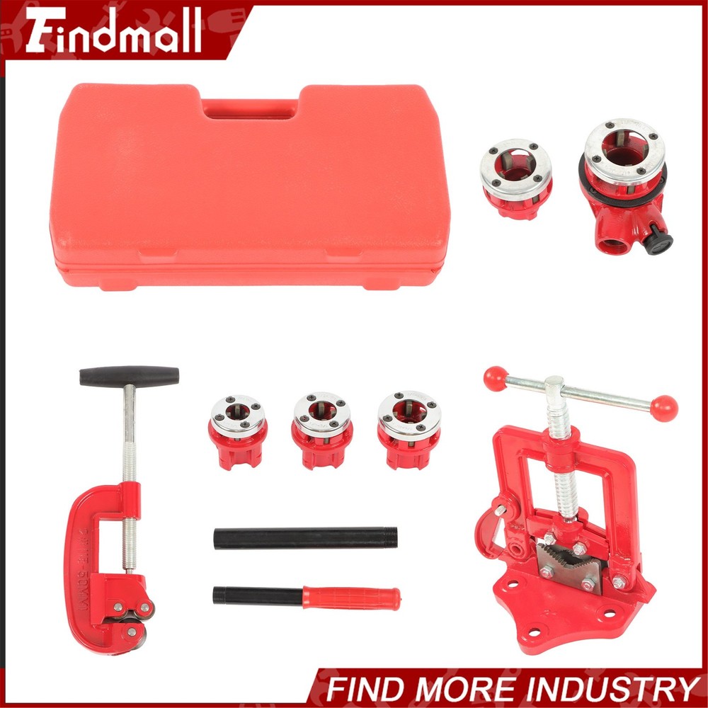 Findmall Ratchet Pipe Cutter Ratchet Pipe Threader Thread Tool With 5 Dies