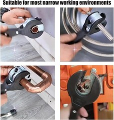 Ratcheting Pipe Cutter, 2 in 1 Close Quarters Tube Compact Cutter, Large Bearing