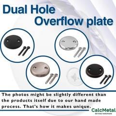 CalcMetal Dual Hole Bathtub Drain Overflow Plate with Two Matte Black