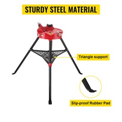 6 inch Tripod Pipe Chain Vise Stand w/ Rubber Mounts Anti-slip Copper Cutting