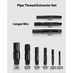 Uimoso 9-Piece Heavy-Duty Steel Pipe Extractor Set for BrokenPipes,Cr-MoMaterial