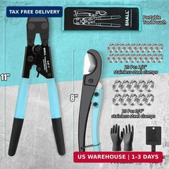 SHALL Pex Crimping Clamp Cinch Tool and Pipe Hose Cutter, Pipe Fitting Crimper T