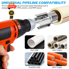 PVC Pipe Threader Kit 1/2&Prime;, 3/4&Prime; & 1&Prime; for Plastic Pipes Home Repair