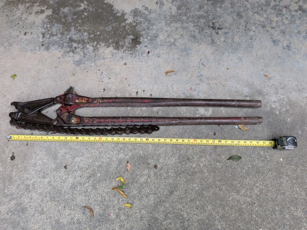 WHEELER REX Tools 43&Prime; Cast Iron Soil Pipe Cutter, W/ 26&Prime; Long Cutting Chain USA