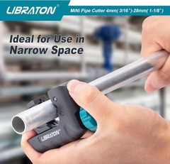 Libraton Tubing Cutter 3/16&Prime; to 1-1/8&Prime;, Mini Tube Cutter, Copper Cutter, Heavy D