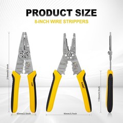 8-Inch Wire Stripper Tool &ndash; Professional Wire Stripping, Cutting & Crimping Plie