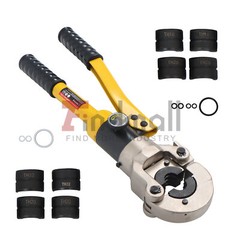 Hydraulic Pipe Cutter Copper Tube Fittings Crimping Tool w/ 1/2 3/4 & 1-inch Jaw