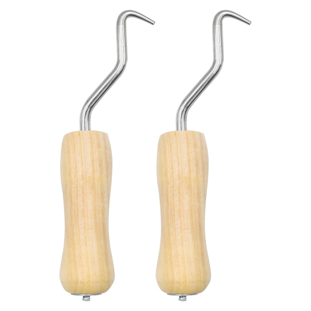 2 Pack Rebar Wire Twister with Wooden Handle, Manual Pull Tie Twister Tool fo