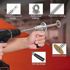 Inside Pipe Cutter for PVC Pipe Cutter, with Handle and 4 Diamond Grit Cutting W