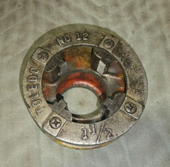Toledo No. 12 Manual 1 1/2&Prime; Pipe Threading Die for Ratcheting Threader