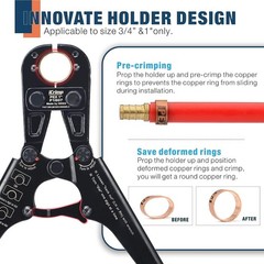 iCrimp F1807 Copper Ring Crimping Tool Kit for 3/8,1/2,3/4,1&Prime;, PEX Crimper | &hellip;