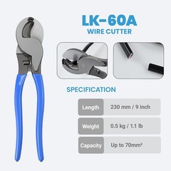 Battery Cable Lug Wire Crimper Tool for AWG 10,8,6,4,2,1/0 Gauge Ends/Terminal C