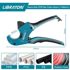 Heavy Duty PVC Pipe Cutter Ratcheting Plastic Tube Cutter 1 5/8 Inch PEX PPR Hos