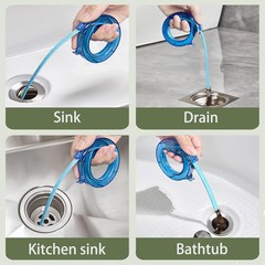 2-in-1 Drain Cleaning Tool Kit, 35&Prime; Flexible Plumbing Snake Grabber Tool with St