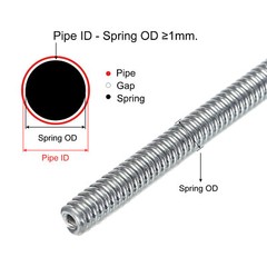 Spring Tube Bender Steel Spring Pipe 1100mm Long for 10mm 0.39&Prime; Copper Pipe